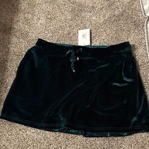 Luxurious Velvet Mini Skort in Deep Green by Jess Lea